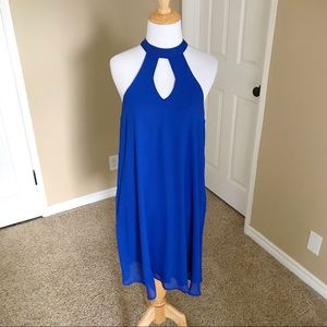Cobalt Blue Keyhole Dress